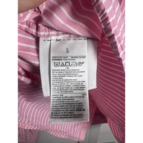 LoveShackFancy x GAP Organic Cotton Striped Cropped Button Down Top Size Large - Picture 8 of 10